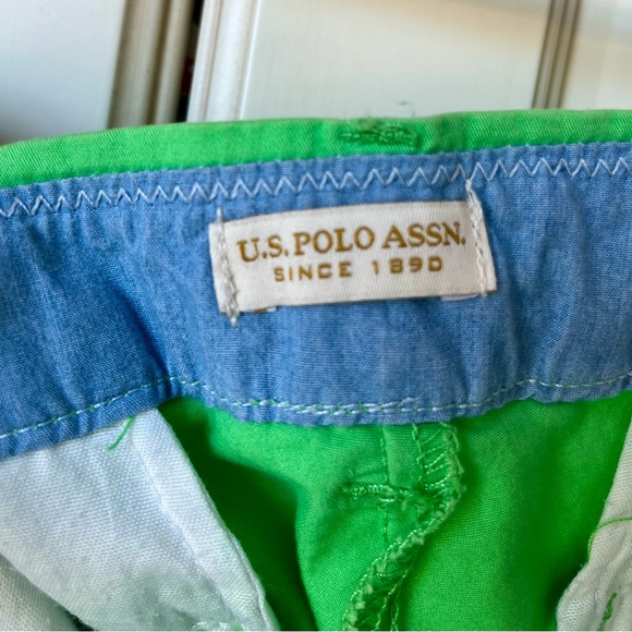 US Polo Association lime green capri size 14 (fits more like 12) - Picture 3 of 5